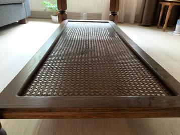 Donker Eiken Salontafel met Webbing Plank beschikbaar voor biedingen