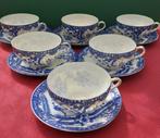 Japans koffieservies van fijn kobalt blauw porselein, Ophalen of Verzenden