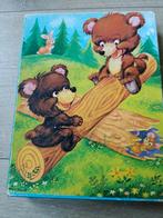 tom Tas Vintage houten kinder puzzel beertjes, Ophalen of Verzenden, 10 tot 50 stukjes, Gebruikt