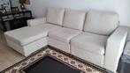 Hoekbank Beige met Lounge, Huis en Inrichting, Ophalen, 250 tot 300 cm, Hoekbank, Zo goed als nieuw