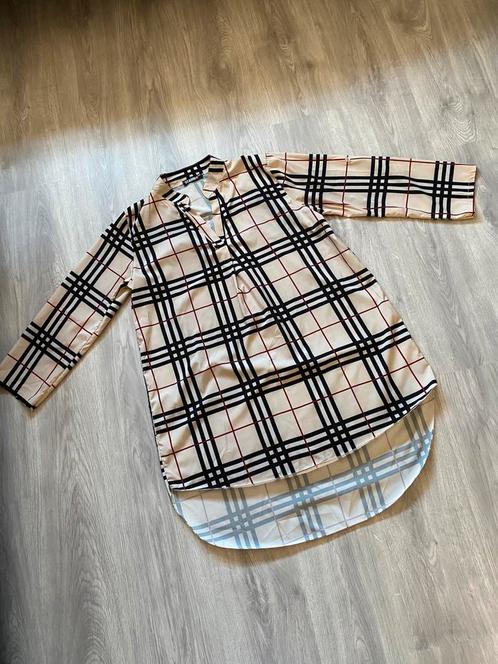 Beige geruit jurkje, Kleding | Dames, Jurken, Zo goed als nieuw, Maat 36 (S), Beige, Boven de knie, Ophalen of Verzenden