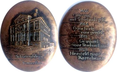 Schielandhuis, Rotterdam 1985, Postzegels en Munten, Penningen en Medailles, Brons, Verzenden