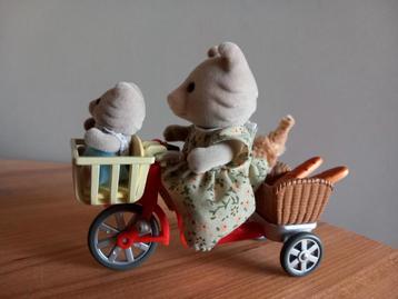 Sylvanian families moeder/baby/fiets/cycling set beschikbaar voor biedingen