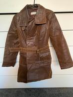 Bruin leren jas, maat 38, Ophalen, Gedragen, Maat 36 (S), Bruin