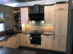 Showroomkeuken Kaderfront Eiken natuur 305X187 CM -NIEUW-, Ophalen, Bruin, Hoekkeuken, Nieuw