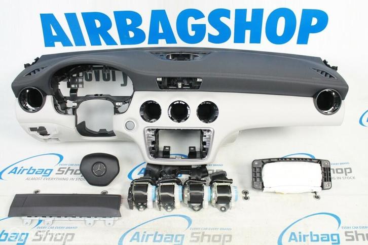 Airbag set – Dashboard leer zwart/beige MB A klasse W176, Auto-onderdelen, Dashboard en Schakelaars, Gebruikt, Ophalen of Verzenden
