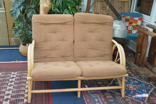 Vintage bamboe bankje origineel uit de jaren 70, merk Veeloo, Tuin en Terras, Tuinbanken, Gebruikt, Hout, Ophalen