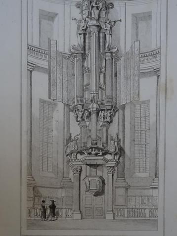 staalgravure orgel Lutherse Kerk te Amsterdam, Lemaitre 1840 beschikbaar voor biedingen