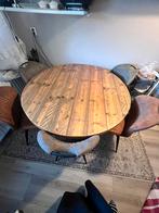 Prachtige robuuste teakhouten tafel, industriële stijl., Huis en Inrichting, Tafels | Eettafels, 100 tot 150 cm, 150 tot 200 cm