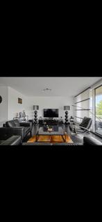 Zwarte leren bankstel (3+1), Huis en Inrichting, Ophalen of Verzenden