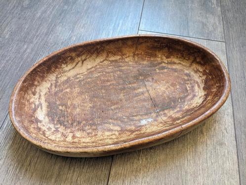 Vintage houten schaal. Voor hapjes, fruitschaal, kaarsenblad, Huis en Inrichting, Woonaccessoires | Dienbladen, Gebruikt, Hout