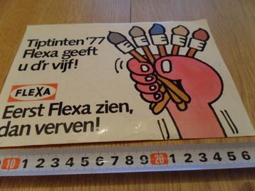 sticker FLEXA Tiptinten '77 Flexa geeft u d'r vij !  *  beschikbaar voor biedingen