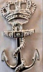 Marine MBK Baret Embleem  Zilver Anker, Verzamelen, Militaria | Algemeen, Embleem of Badge, Nederland, Marine, Verzenden