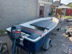 Polyester visboot met yamaha 25pk 2 takt, incl traiiler., Ophalen, 10 tot 30 pk, Gebruikt, 3 tot 6 meter