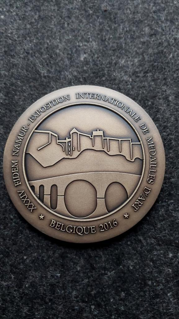 Penning Fidem Namur 2016, Paul Huybrechts, Postzegels en Munten, Penningen en Medailles, Brons, Ophalen of Verzenden
