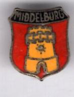 Middelburg email op zilverkleurig wapen speldje ( N_006a ), Verzenden, Nieuw, Stad of Land, Speldje of Pin