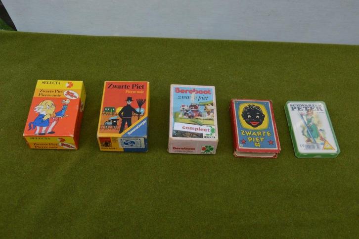 4 vintage Zwarte Piet kaartspellen: Bereboot, Doctor Snuggle, Verzamelen, Speelkaarten, Jokers en Kwartetten, Gebruikt, Kwartet(ten)