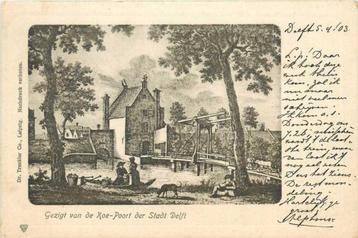(300-279-013) Delft Gezigt van de Koe Poort der Stadt beschikbaar voor biedingen