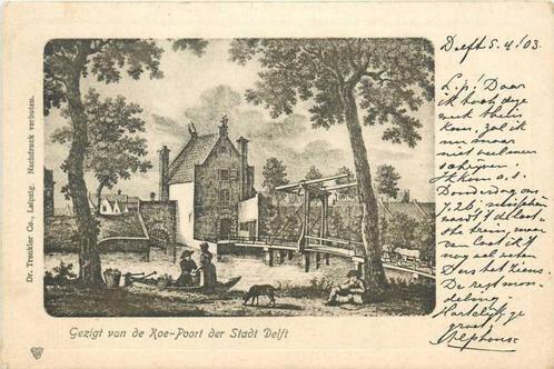 (300-279-013) Delft Gezigt van de Koe Poort der Stadt, Verzamelen, Ansichtkaarten | Nederland, Zuid-Holland, Verzenden