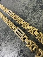 Prachtige 14 karaats gouden massieve platte koningsketting, Sieraden, Tassen en Uiterlijk, Kettingen, Ophalen of Verzenden, Goud