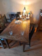 eettafel  vintage, Huis en Inrichting, Tafels | Eettafels, Ophalen, Gebruikt, Koloniaal, 50 tot 100 cm