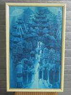 Indonesisch schilderij - blauwe voorstelling bali  - ventje,, Ophalen