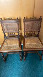Set van 6 antieke houten stoelen met rieten vlechtwerk, Antiek en Kunst, Ophalen