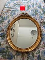 Antieke ovale spiegel vergulde rand, facet geslepen spiegel, Ophalen, Ovaal, 50 tot 100 cm, Minder dan 100 cm