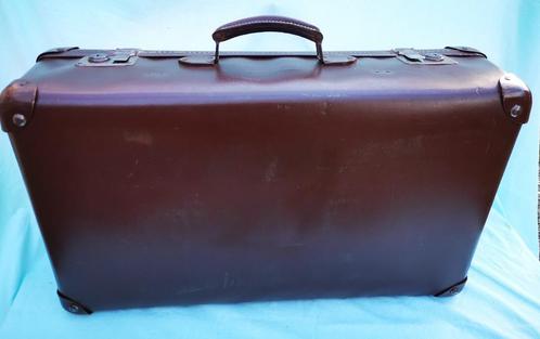 vintage origineel vulkan fiber Koffer tas bruin duurzaamheid, Sieraden, Tassen en Uiterlijk, Koffers, Gebruikt, Zacht kunststof