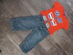 Jeans driekwart en Oranje shirt 164, Kinderen en Baby's, Kinderkleding | Maat 164, Ophalen of Verzenden, Zo goed als nieuw, Jongen