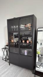 Vitrinekast donkergrijs / hele nette staat, Huis en Inrichting, Ophalen, Zo goed als nieuw, 25 tot 50 cm, 150 tot 200 cm