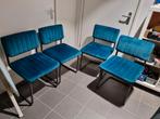 4 stoffen stoelen, Blauw, Ophalen