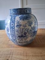 Grote Gemberpot met Deksel, Blauw, Aardewerk of Porselein, Ophalen of Verzenden, Zo goed als nieuw
