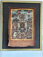 Originele Tibetaanse Tangkha met gouden zijden sluier, Ophalen