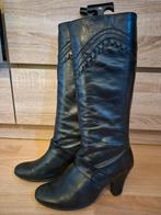 Stijlvolle leren laarzen met bloemaccent, maat 39, Tango, Hoge laarzen, Tango, Zwart, Ophalen of Verzenden