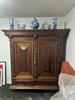 Antieke eikenhouten kast, Gebruikt, Met deur(en), 200 cm of meer, 150 tot 200 cm