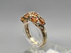 Gouden Vintage ring edelsteen vuuropaal en diamant.2025/402., Overige kleuren, ., Ophalen of Verzenden, Zo goed als nieuw