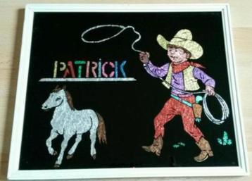 Schilderij: Patrick  _ Uniek knutselwerk in lijst _ Cowboy