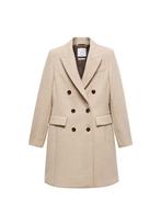 Beige wol gemengde winter mantel, Kleding | Dames, Jassen | Winter, Ophalen, Zo goed als nieuw, Maat 46/48 (XL) of groter, Beige