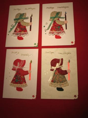 Kerstkaarten met patchworkstofjes beschikbaar voor biedingen