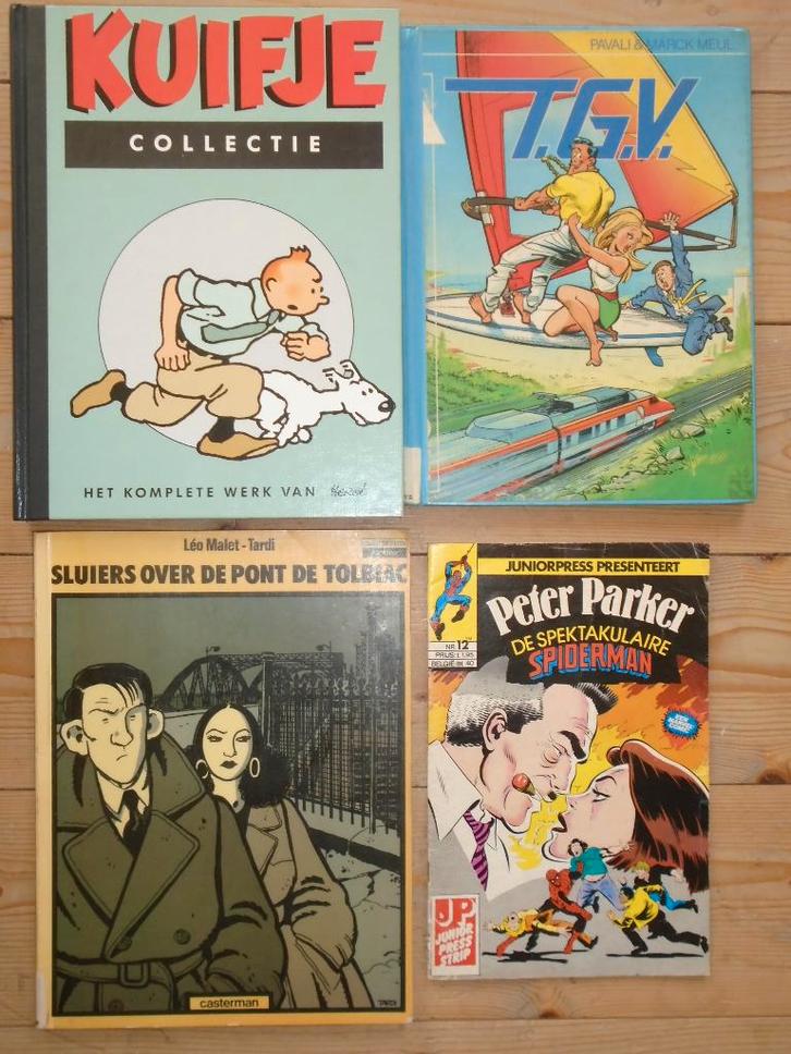 Verzameling oude stripboeken/bladen o.a. Kuifje, Suske, Boeken, Stripboeken, Gelezen, Meerdere stripboeken, Ophalen of Verzenden