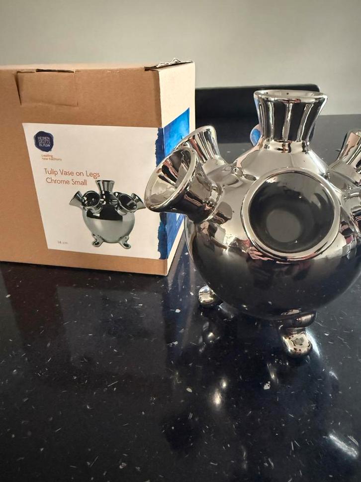 Heinen Delfs Blauw Tulpenvaas Chroom - Nieuw!, Huis en Inrichting, Woonaccessoires | Vazen, Nieuw, Blauw, Minder dan 50 cm, Aardewerk of Porselein