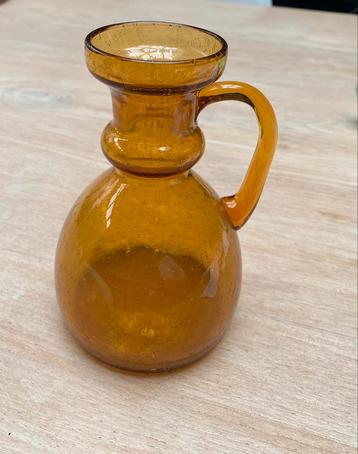 Royal Leerdam vaasje amber kleurig crystal beschikbaar voor biedingen
