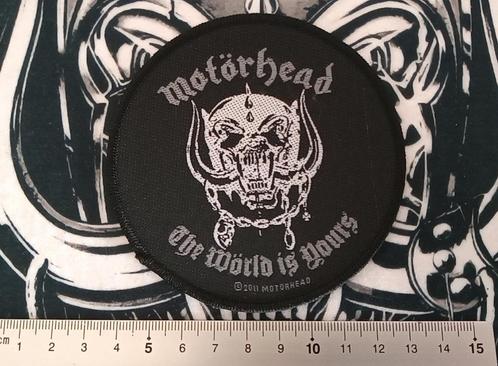 Motorhead mooie originele the world is yours 2011 patch 15, Verzamelen, Muziek, Artiesten en Beroemdheden, Nieuw, Kleding, Verzenden