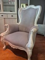 Mooie fauteuil,wit/grijs, Ophalen, Zo goed als nieuw