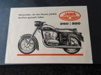 Folder JAWA 250 350  model 559/04 360/00, Motoren, Verzenden, Overige merken