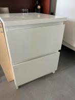 Malm nachtkastje ikea wit, Huis en Inrichting, Slaapkamer | Nachtkastjes, Ophalen, Gebruikt, Minder dan 45 cm, Minder dan 55 cm