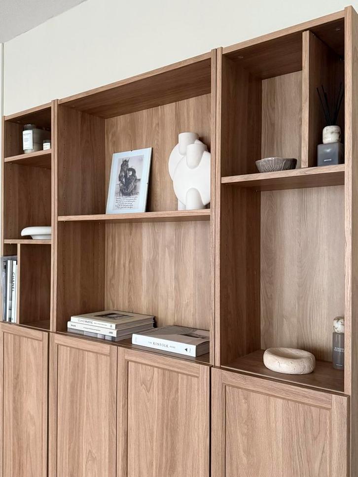 Vakkenkast eikenhout, Huis en Inrichting, Kasten | Wandmeubels, Zo goed als nieuw, 200 cm of meer, 150 tot 200 cm, 25 tot 50 cm