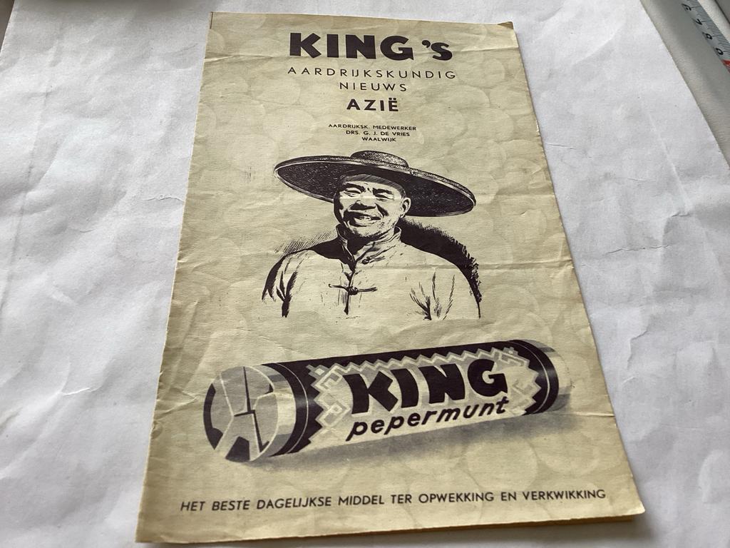 King Pepermunt Aardrijkskundig Nieuws Azië Reclame, Verzamelen, Merken en Reclamevoorwerpen, Ophalen of Verzenden