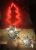 Vintage metalen kerstster en lichtslang dennenboompje, Ophalen of Verzenden, Gebruikt